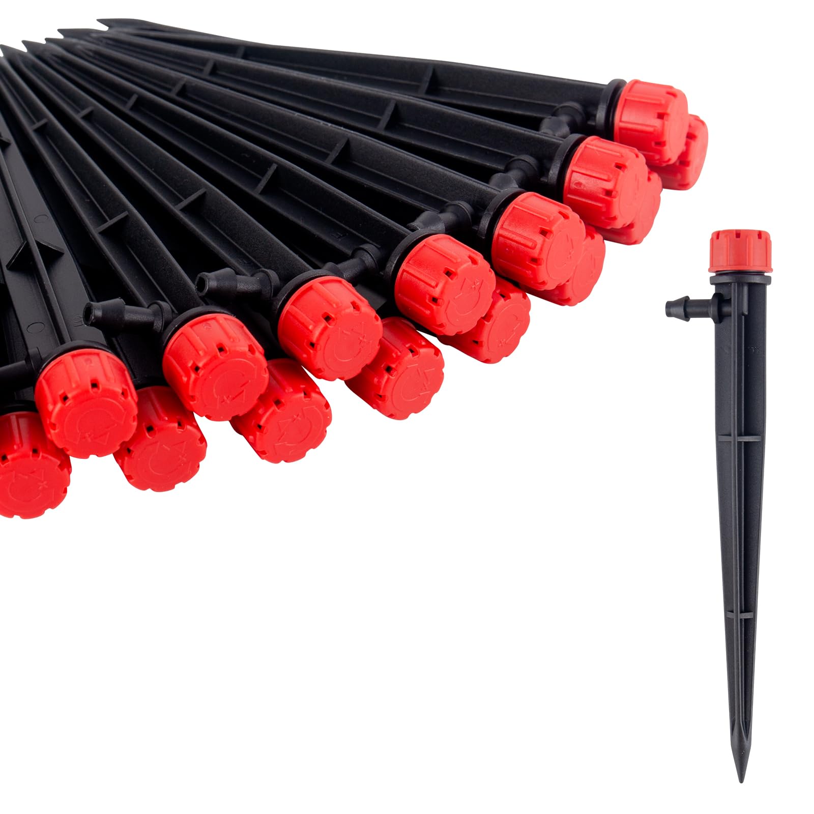 40PCS Adjustable Irrigation Drip Drippers, 360 Degree 8 Holes Watering System Garden Irrigation Dripper, Irrigation Sprinkler Micro Bubbler for 1/4 (4-7 mm) Drip Irrigation Tube