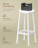 VASAGLE Bar Stool Set of 2 Round Chair High Kitchen Seat 65 cm view 4