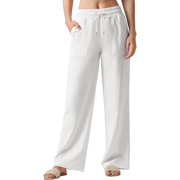 Pantalones De Lino Para Mujer, De Verano, Cintura Alta