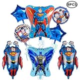 9Pcs Superman Foil Balloons for Children's Birthday Party Supplies Decorations