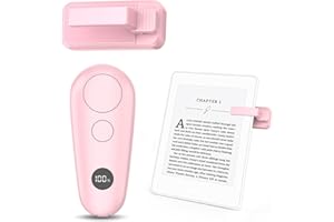 GEKVIVE Remote Control Page Turner for Kindle Paperwhite Oasis Scribe eReaders, Page Turner Clicker for iPad Tablets Reading Novels Taking, Phone Camera Video Record Remote Triggers, Light Pink