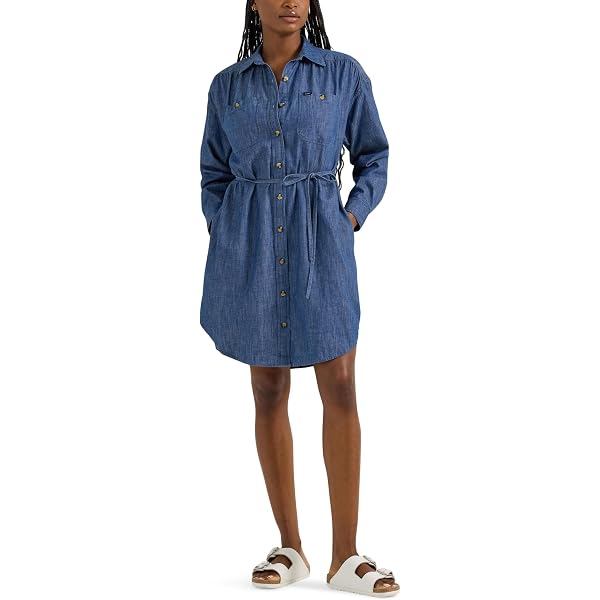 Lee Women's Legendary All Purpose Long Sleeve Denim Dress, Call Me Lee,  Small at Amazon Women's Clothing store