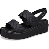 Crocs Women's Brooklyn Woven Low Wedge Black Woven