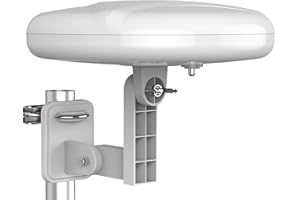 1byone Outdoor TV Antenna 360° Omni-Directional Extended Range Reception Enhance VHF&UHF 4K Ready HDTV Antenna with Added Stability for Outdoor/Attic/RV Use - 39ft RG6 Coax Cable