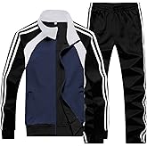 Sun Lorence Men's Athletic Running Tracksuit Set Casual Full Zip Jogging Sweat Suit