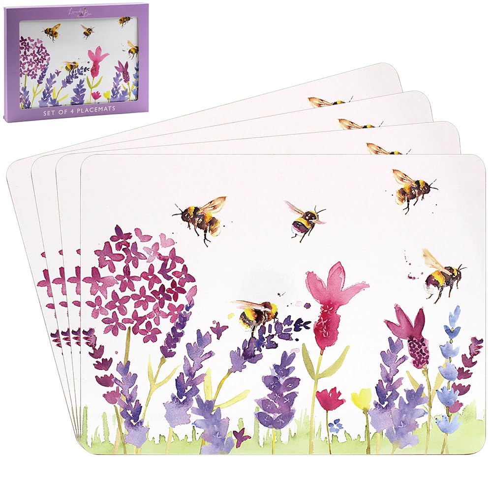 The Leonardo Collection Lavender and Bees Set of 4 placemats, (LP95634)
