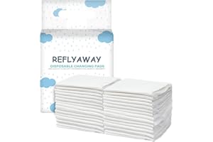 REFLYAWAY Baby Disposable Changing Pads - Soft Non-Woven Fabric (25 Pads) Underpads 13 x 18 Inches Ultra Absorbent Waterproof Protective Pee Pads for Babies, Adults， Elderly（Small White）