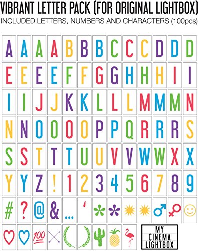 Extra Vibrant Color Pack - 100 color letters for the Original My Cinema Lightbox - A4 size