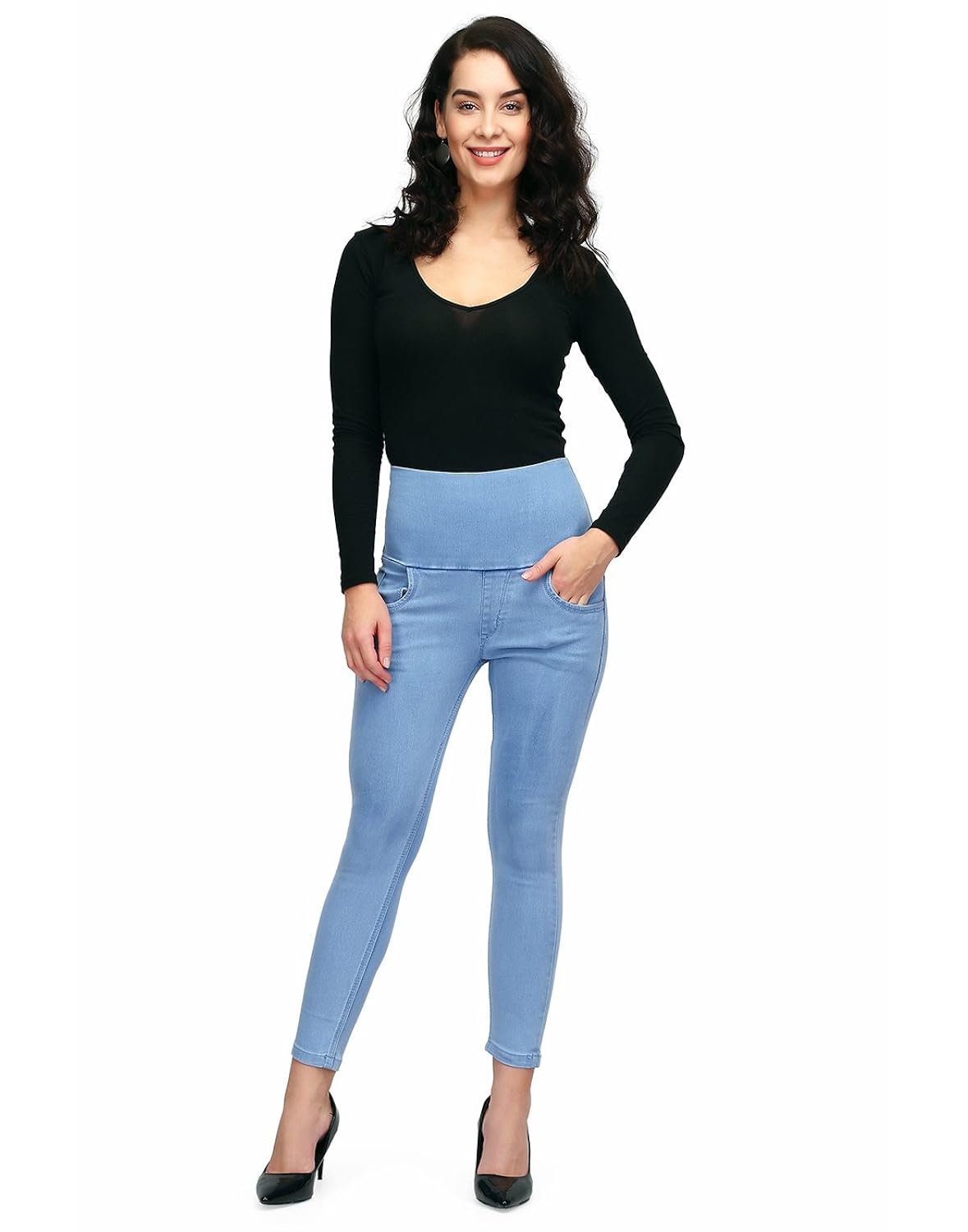 miss wow tummy tucker black strechable skinny denim jeans