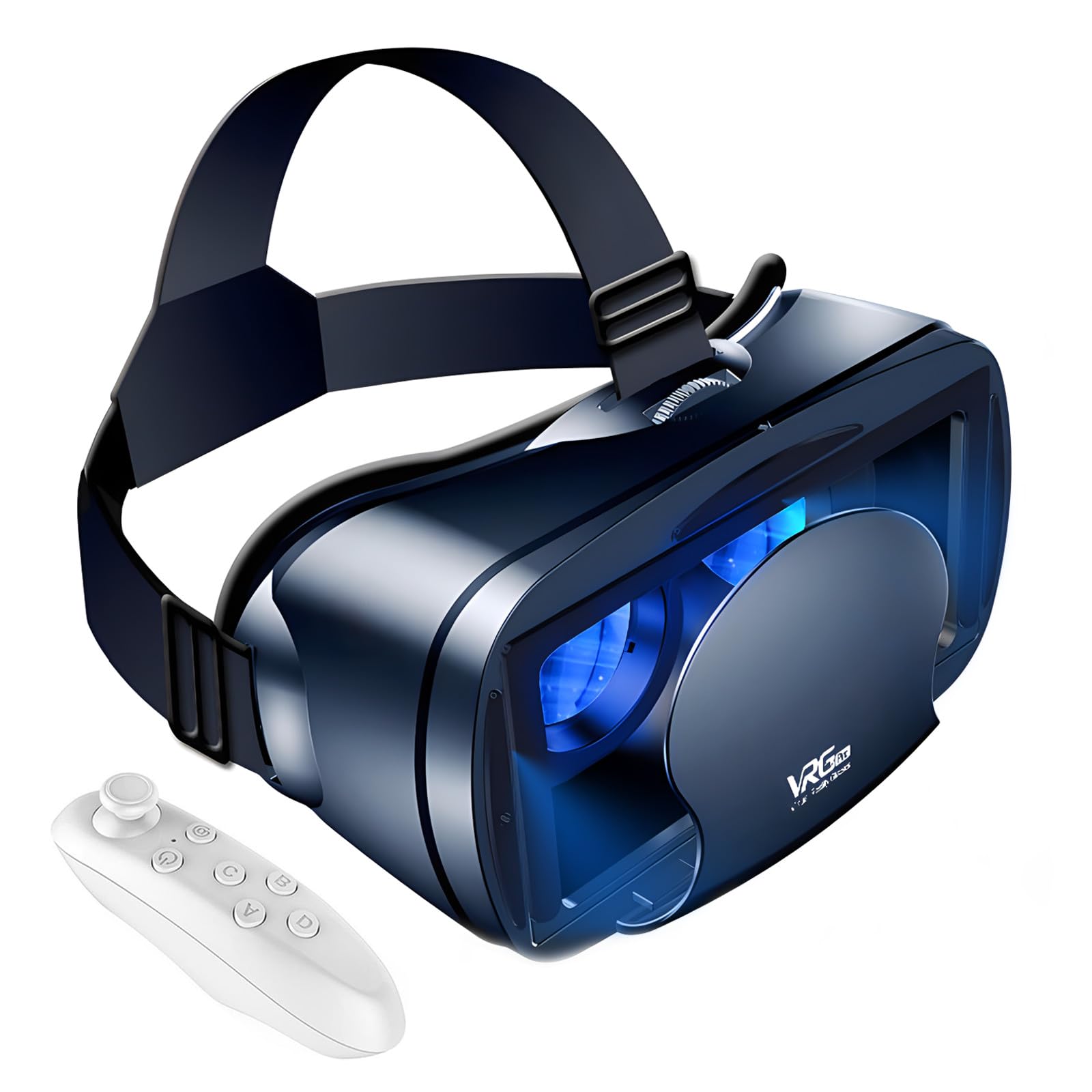 Photo 1 of **FOR PARTS ONLY/NON-FUNCTIONAL** VR Headset for iPhone or Android, Adjustable Virtual Reality Anti-Blue Light 3D VR Glasses Headset Helmets, Compatible 5.0-7.0 inch with Controller, for Watching 3D VR