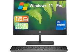 HP ProOne 600 G4 All-in-One Desktop Computer, 21.5" AIO Desktop, Core i7-8700T, 2.4GHz-4.0GHz, 8GB RAM, 256GB SSD, Keyboard a