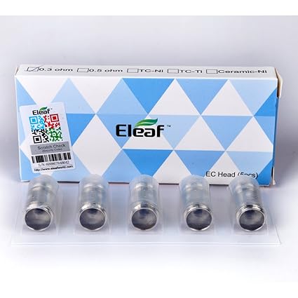 Eleaf/iSmoka 5er Pack iJust 2 EC Verdampferköpfe, Zubehör/Widerstand:0.3 Ohm, 90 g