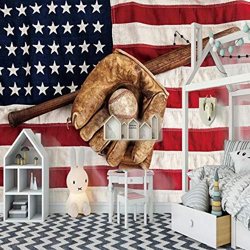ZJFHL Non-Woven Paper Wall Decals Baseball Wall Stickers Wall Murals Arts Poster Print Home Decorations 400CMx280CM