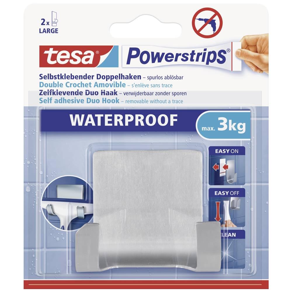 tesa Powerstrips Waterproof Duo Hook Metal