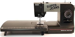 Toyota SUPERJ15PE Allround Freiarm Nähmaschine mit 15 Programmen, Jeansfunktion und Anschiebetisch, Schwarz