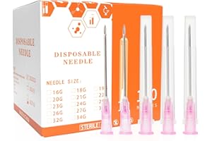 OTWOOI 18G 1.5 Inch 38mm Needle Luer Lock Disposable Dispensing Needles, Box of 100