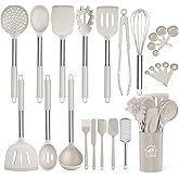 Silicone Cooking Utensil Set,Kitchen Utensils 26 Pcs Cooking Utensils Set,Non-stick Heat Resistant Silicone,Cookware with Stainless Steel Handle