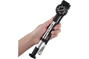 GIYO High Pressure Shock Pump (350 PSI) - Solid Lever Lock to Prevent Air Loss, Aluminum Barrel, 1.5 Inch Dial Gauge, Micro-A