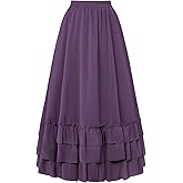 Scarlet Darkness Maxi Skirts for Women Long Renaissance Skirt Flowy Ruffle Tiered Skirt