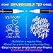 White Chalk Markers Fine reversible tip 3mm by K&Mom- Liquid chalk marker pen White - Pack of 2 for Bistro menu boards, Glass, Windows, Blackboard, Chalkboard