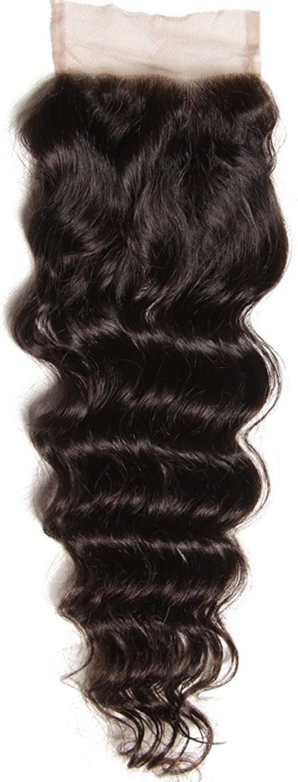 YIROO 9A Brazilian Natural Wave Lace Closure Free Part 100% Virgin Human Hair Natural Color (14 inch Closure)