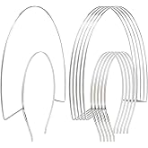 Lawie 6 Pack 2 Layer Fan-shaped Metal Silver Queen Goddess Angel Halo Crown Headband Thin Hairbands Tiara Hair Hoops DIY Craft Plain Base Headpieces Halloween Party Cosplay Costume Hair Accessories
