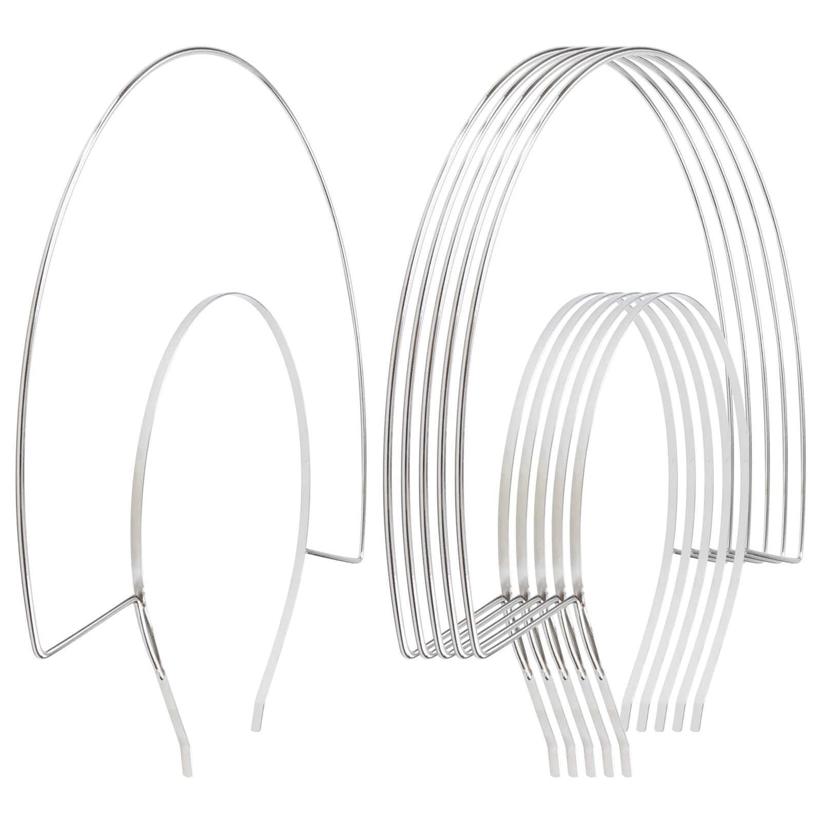 6 Pack 2 Layer Metal Silver Goddess Angel Halo Crown Headband Thin Hairbands Tiara DIY Craft Plain Base Headpieces Halloween Party Cosplay Costume Hair Accessories