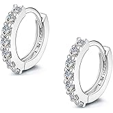925 Sterling Silver Hoop Earrings Cubic Zirconia Cartilage Earring for Women Small Huggie Piercing Earings Tiny Ear
