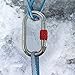 XTEK Climbing 25kn Climbing Carabiner Clip - Heavy Duty O-Shape Steel Locking Caribeaner - UIAA/CE Certified Rock Climbing Gear - Strong Large Locking Oval Caribeener for Mountain Climbing