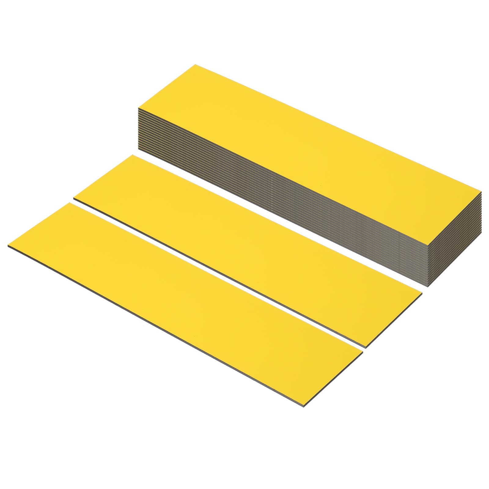 PATIKIL 8"x2" Blank Name Plates, 20 Pack Custom Engraved Name Plate Rectangle Laser Engraving Blanks for Personalized Nameplates Office Door DIY Painting Supplies, Yellow, Black