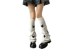 WODECASA Girls Kawaii Leg Warmers Knitted Flared Leg Sleeves Goth Crochet Baggy Cuff Ankle Heap Socks