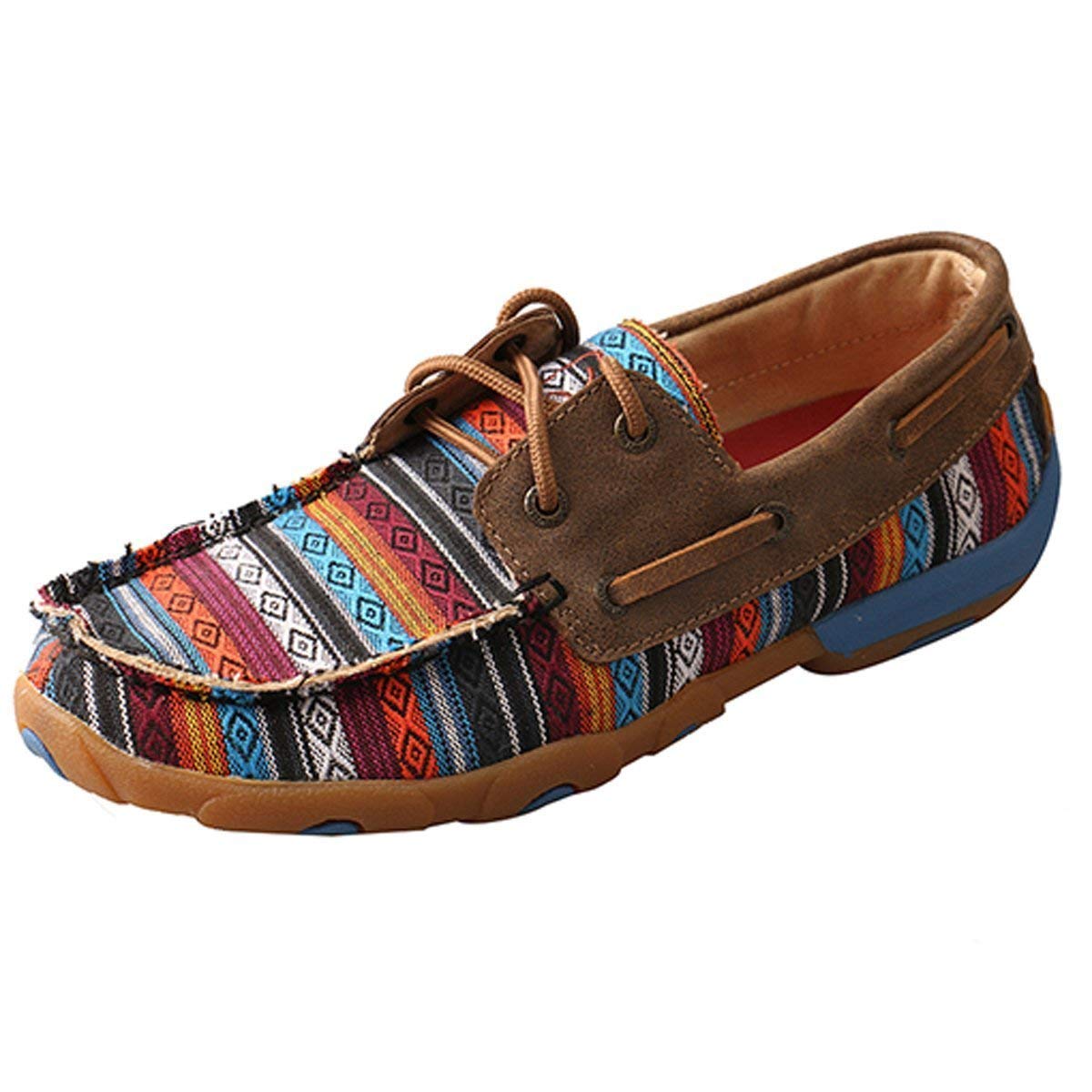 Twisted X Women's Boat Shoe Driving Moc, Moc Toe, Serape & Bomber, 5.5 M Image