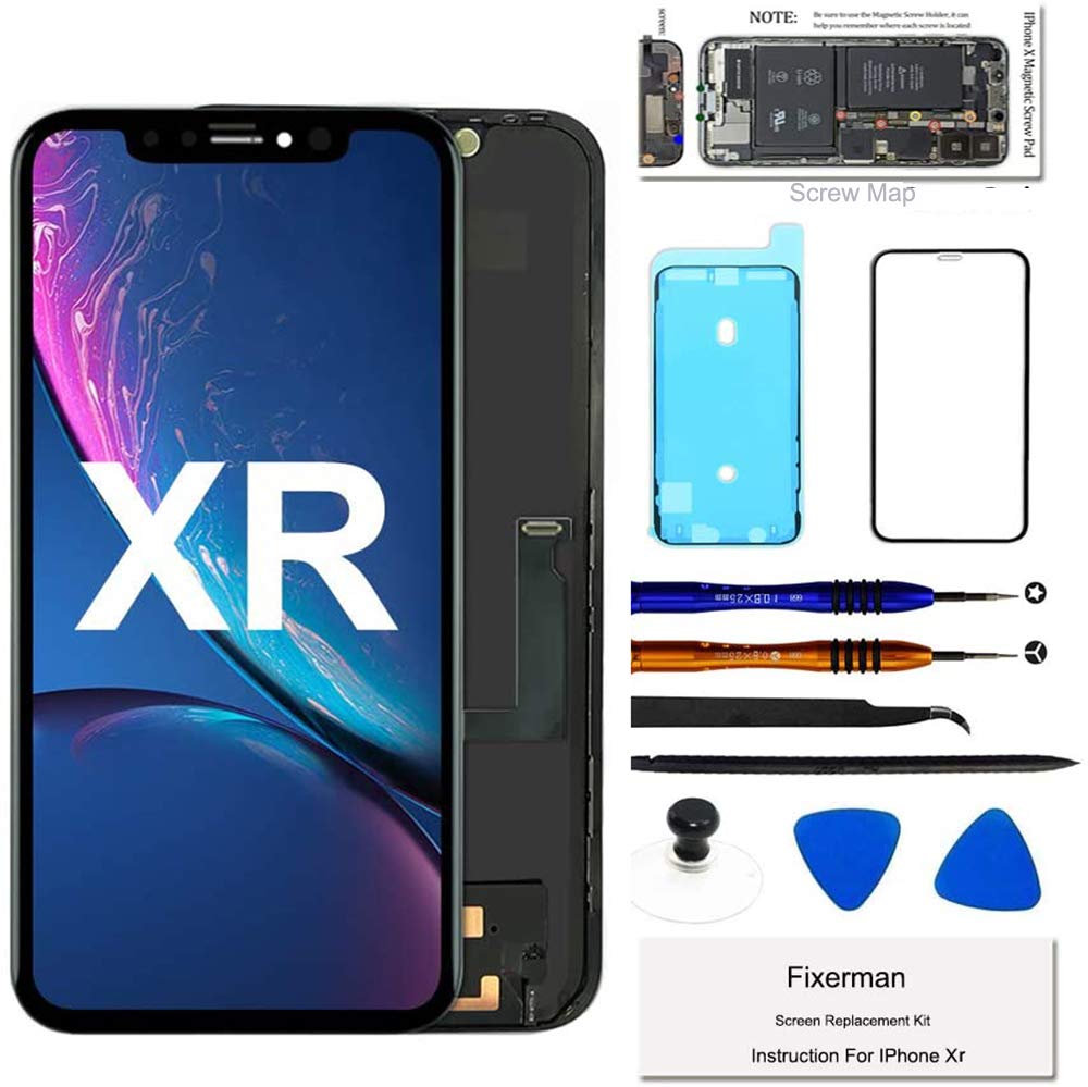Photo 1 of Fixerman for iPhone XR Screen Replacement 6.1 inch,LCD Display Touch Screen Digitizer Assembly with Repair Tools, Compatible with Model A1984, A2105, A2106, A2108