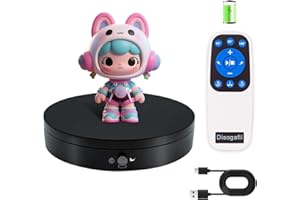 Disogafil Motorized Rotating Display Stand with Remote, 7.87in Display Turntable, Max 22lbs Load Photography Turntable, 360 Electric Motorized Lazy Susan for Photography Product Shows