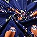 Fancyqube Women's Elastic Waist Cute Sloth Print Flared Mini Skirt Navy Blue XL