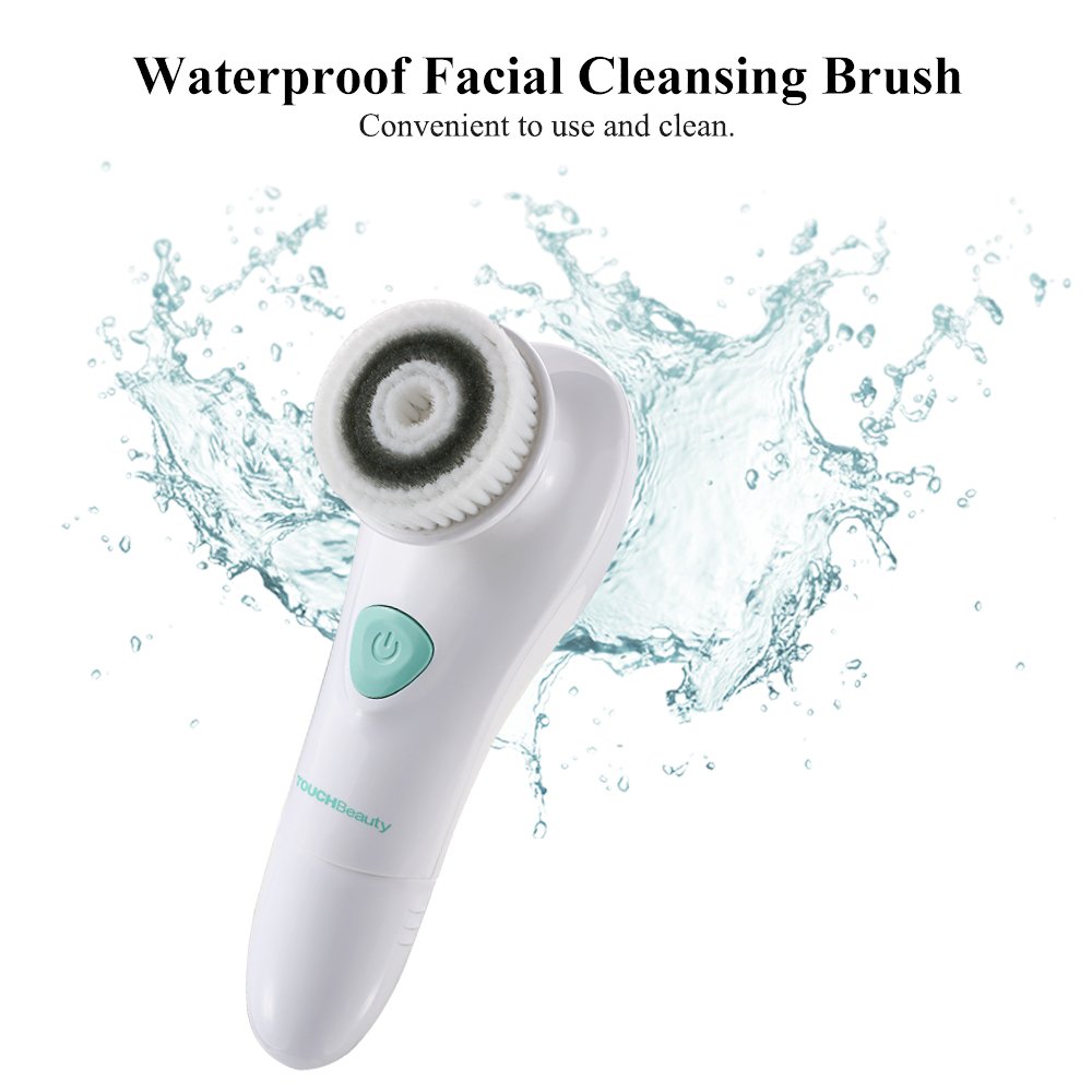 TOUCHBeauty Brosse Nettoyante pour Visage Sonic à Technologie de Vibration Avancée avec 2 Vitesses avec Appareil de Massage Exfoliant Facial Etanche AG-1487(Blanc)