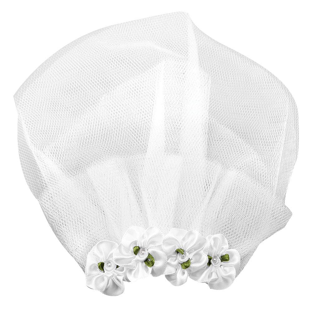 Dog Veil, Pet Wedding Veil Dog Hair Bow Clip Flower Headdress for Small & Medium Dogs, Beautiful Dress Bride Costume Lace Pet Veil Decor, Weddings Parties Hair Accessories, White (S)