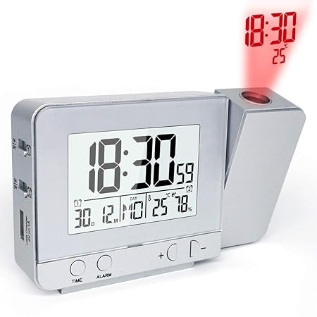 MAMASAM Despertador proyector Reloj Alarma Digital Fecha Proyector ...