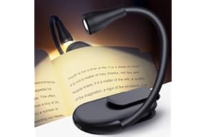 ZKLiLi Book Light Clip on Reading Light for Bed, USB Rechargeable Book lamp, Book Gifts for Women Men, Portable 3 Color Dimmable LED Small Book Accessories for Reading Lovers(Black) (Black)
