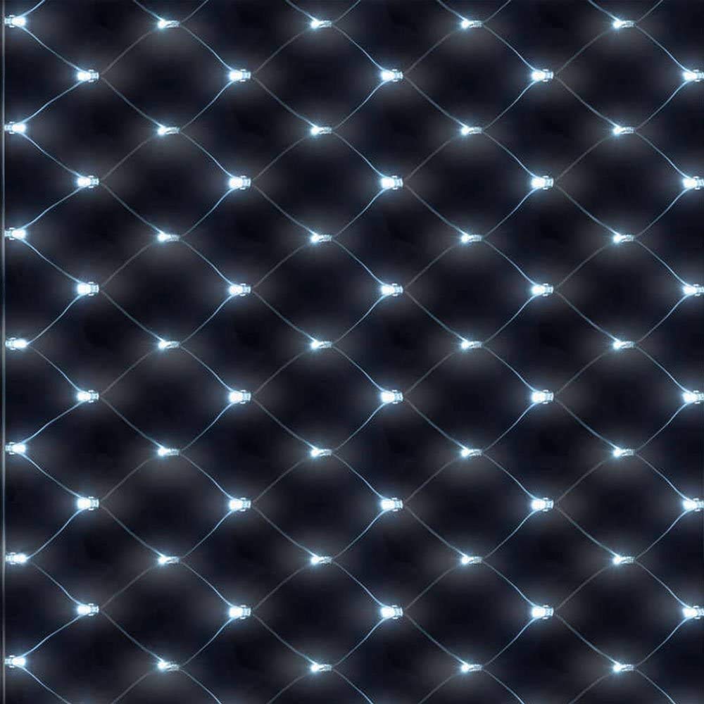 Solar Net String Lights,KINGCOO Waterproof 1.5Mx2M 120LED Net Mesh Solar Powered Fairy Icicle String Lights for Outdoor Indoor Garden Christmas Wedding Party Decorations (White)