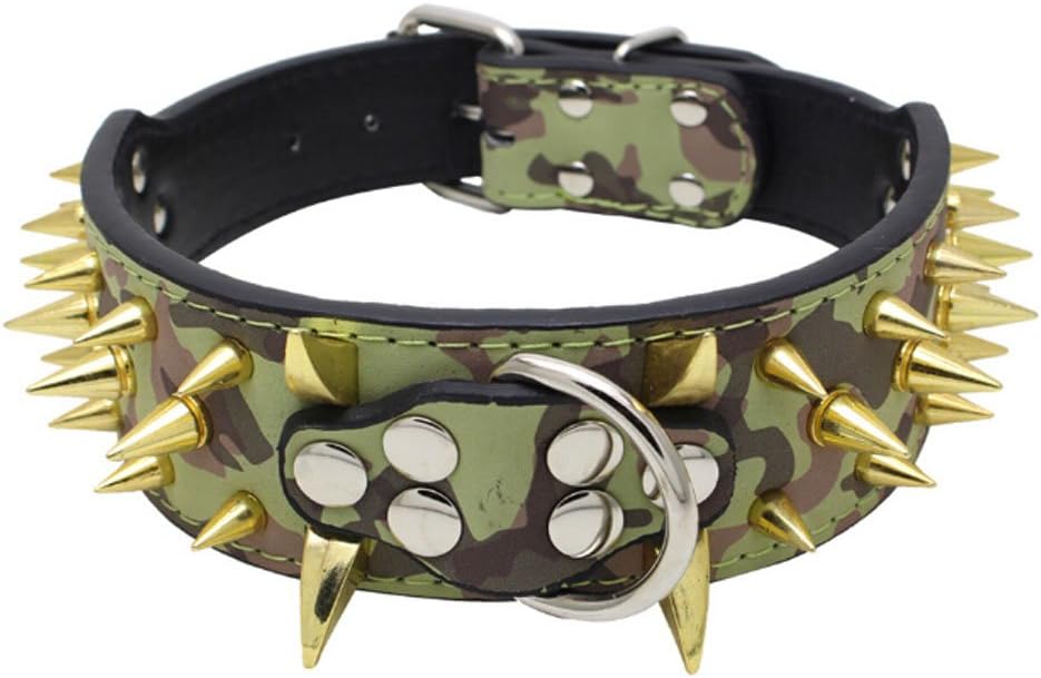 Avenpets Cool Gold Sharp Spikes Studded Pet Dog Collars for Small Medium Large Dogs Boxer Bulldog Pitbull
