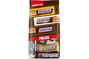 SNICKERS Original, Peanut Butter & Almond Fun Size Milk Chocolate Candy Bars Variety Assortment, Party Size, 24.02 Oz Bulk Bag