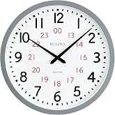 Bulova Atomic Analog Wall Clock Model C5003 Atomic Time 1, Sets Automatically, Quartz Battery