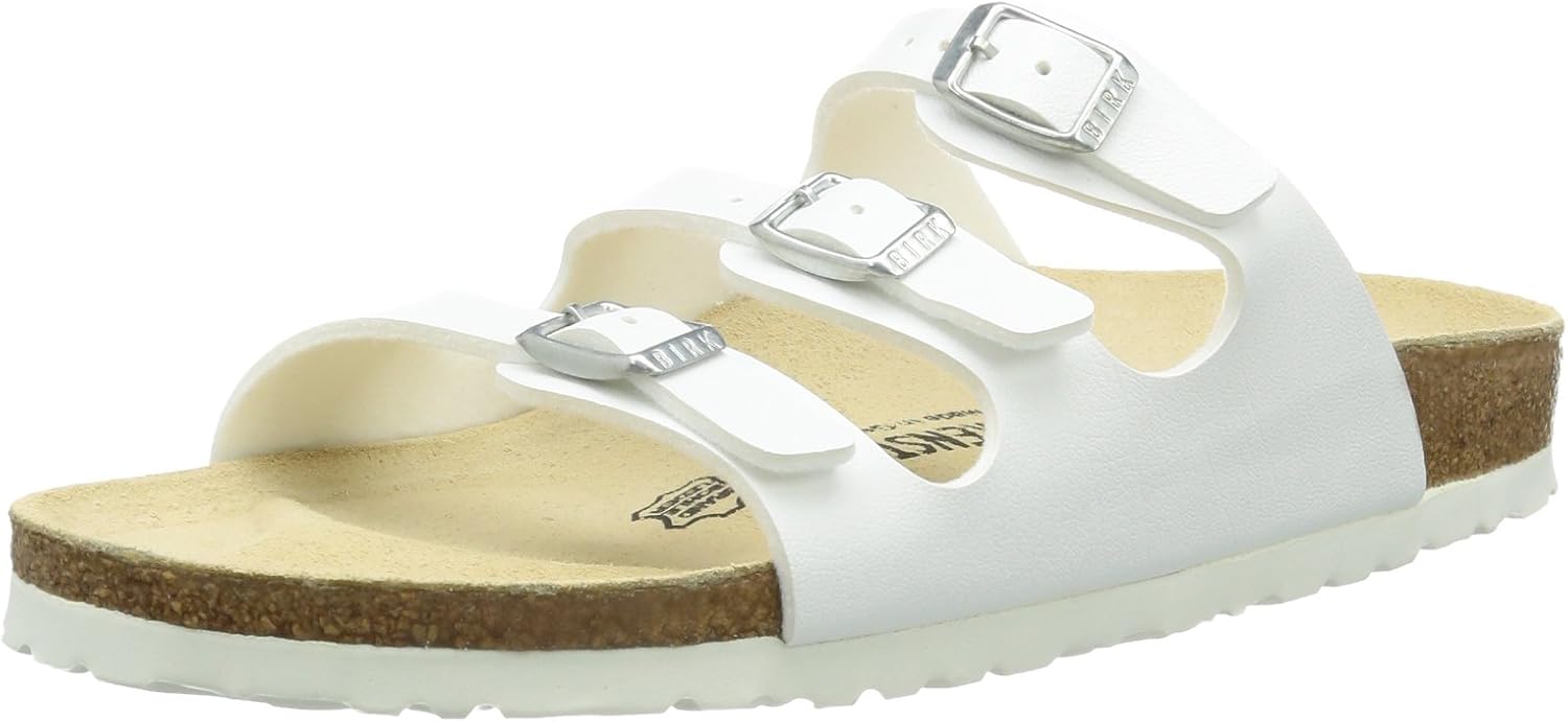 Birkenstock Classic Florida Birko-Flor, Damen Pantoletten, Weiß (Weiß