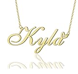 AOLO Kyla Heart Name Necklace 18k Gold Plated