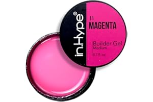 IN.HYPE UV/LED Color Hard/Builder Gel for Nail Extension/Strengthening/Overlays (Magenta) Hot Pink