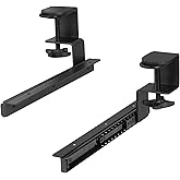VIVO Clamp and 30cm Rail Set for DIY Custom Wooden Keyboard Trays (Tray Not Included), Under Desk Pull Out Slider Track with