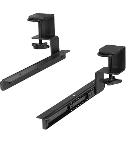 KINJOEK 14 Inch Keyboard Slide – 2-Pack Heavy Duty Ball Bearing Slides With Adjustable Brackets