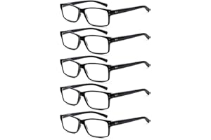 SIGVAN 5 Pack Reading Glasses Men Traditional Black Frames Readers for Men with Spring Loaded Hinges