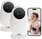 nooie 2 Pack Baby Monitor WiFi 2K Night Vision Motion Alerts 2-Way Audio